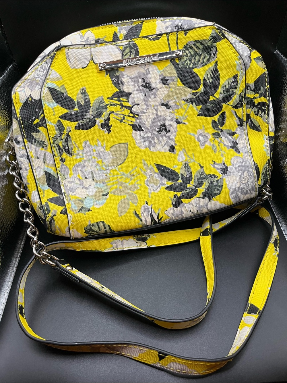 Betsy Johnson Yellow Floral Crossbody Shoulder Bag